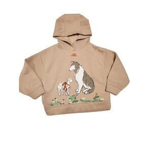 Cherry Crumble hoodie with animal design,  size 2Y